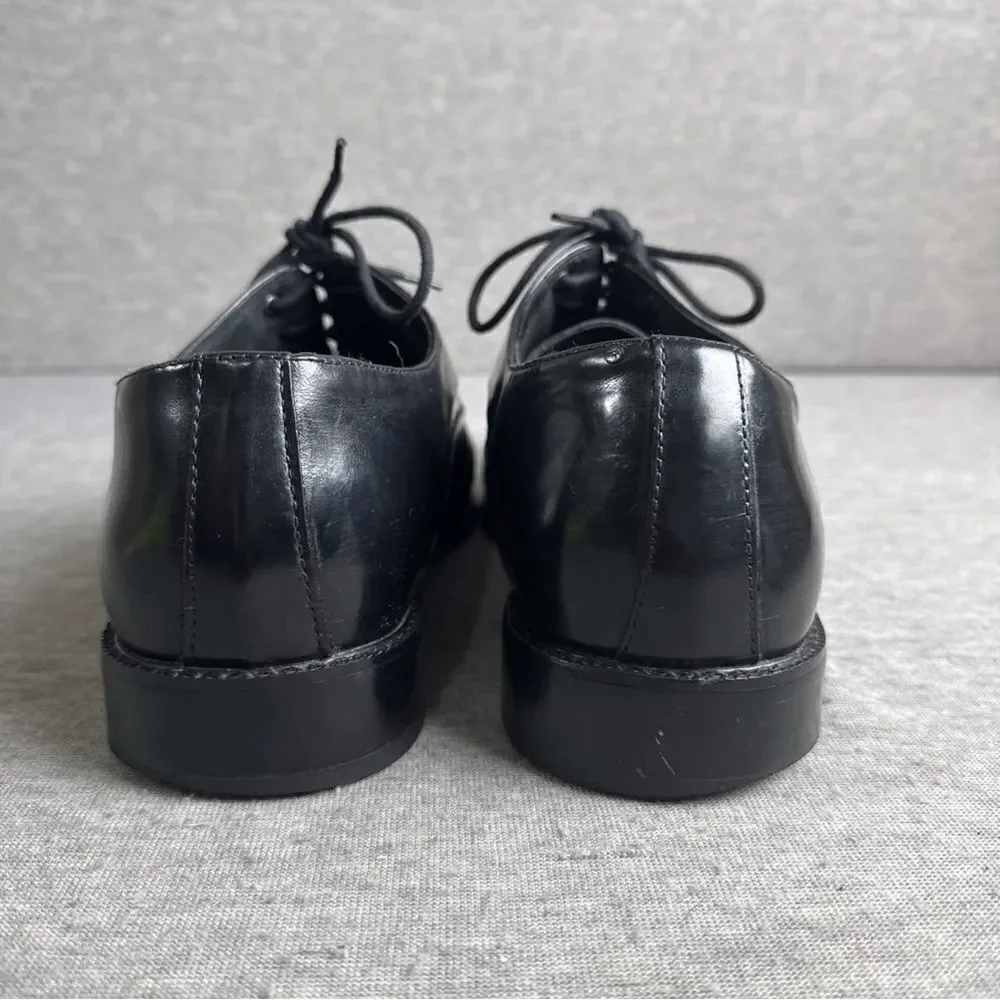 Stacy Adams Mens‎ Oxford Lace Shoe Black Leather Size 10 M Tie Up 20135-001